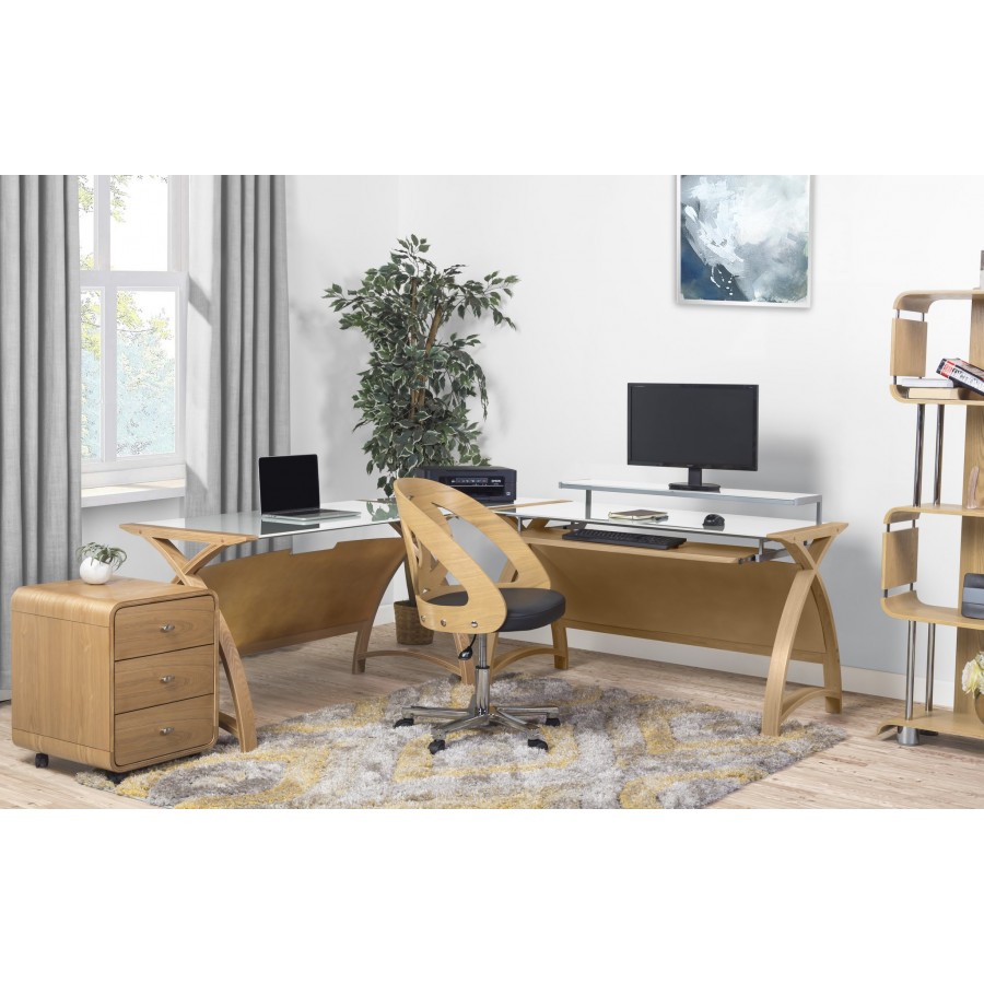 Curve Home Office Desk - Walnut, Oak or Grey Oak